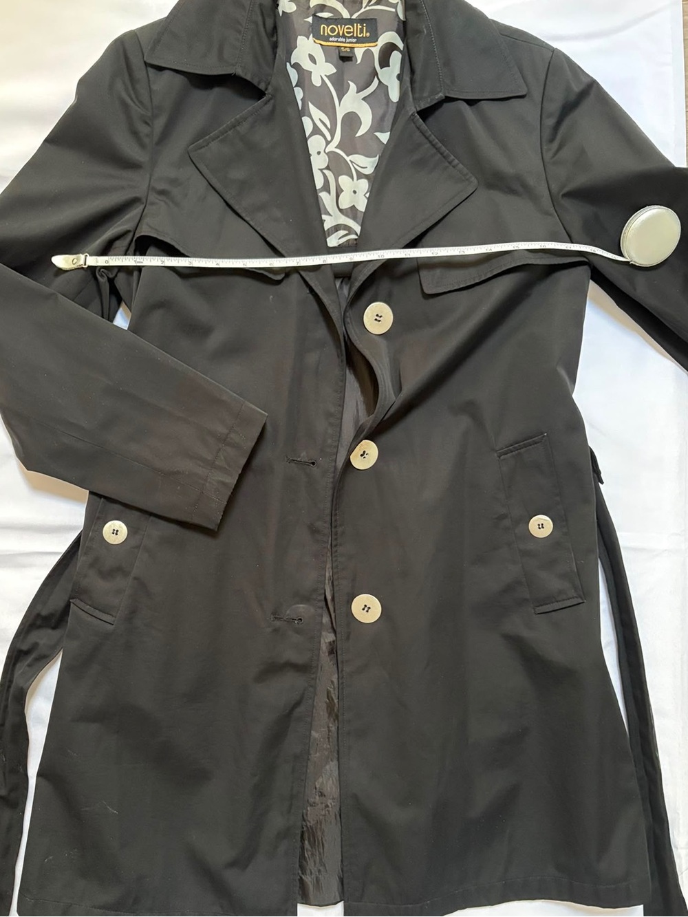 Women's Black Trench Coat with Belt